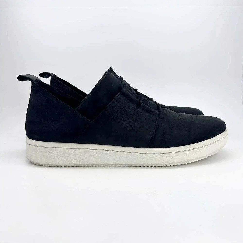 Eileen Fisher Kipling Sneakers Womens 9 Black Nubuck Leather Comfort EF45116